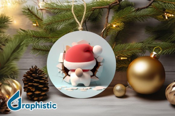 3D Cat Christmas Ornament: A Versatile Graphics Asset