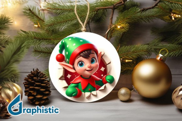 3D Cute ELF Christmas Ornament: A Versatile Graphics Asset