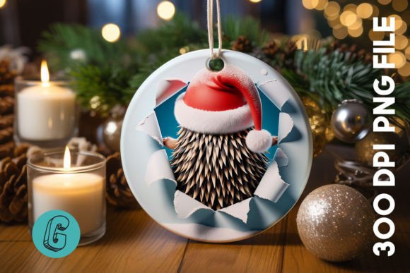 3D Hedgehog Christmas Ornament: A Festive Graphics Gem