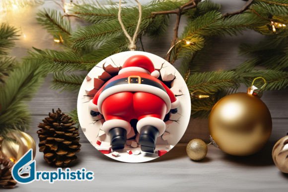 3D Santa Ornament Graphics for Branding & Packaging