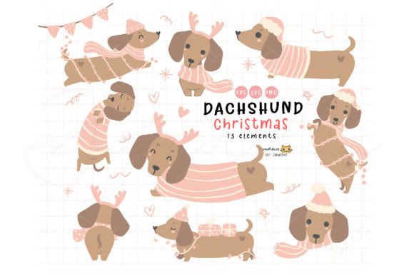 A Cute Dachshund Christmas Design for Embroidery Projects