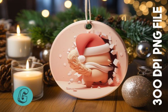 Cute Cat Christmas Ornament: A Charming Graphics Asset
