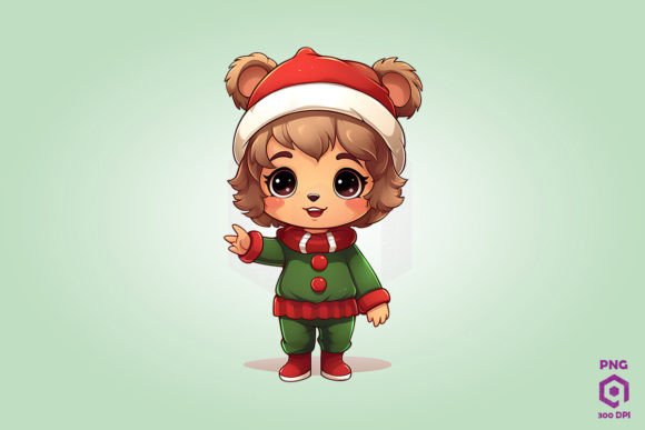 Cute Chibi Christmas Leo Clipart: A Graphics Gem for Illustrations