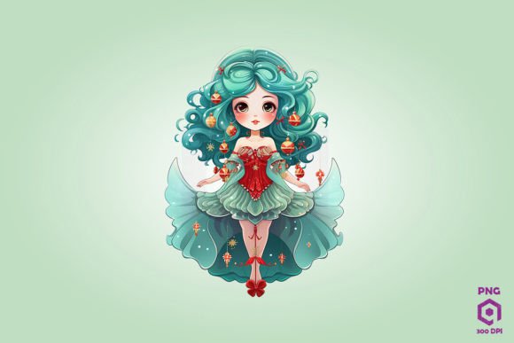 Cute Chibi Christmas Pisces Clipart for Graphics & Illustrations