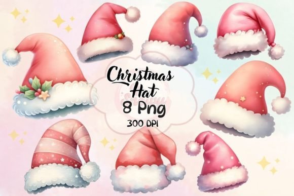 Cute Christmas Hat Clipart for Seasonal Graphics