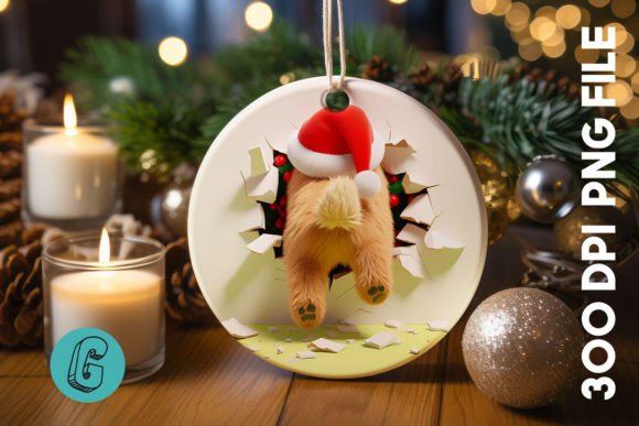 Cute Dog Christmas Ornament Back 27: A Versatile Graphics Asset