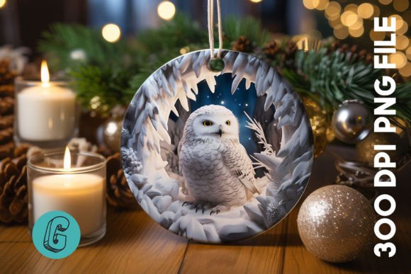 Cute Owl Christmas Ornament PNG 18: A Charming Graphics Addition