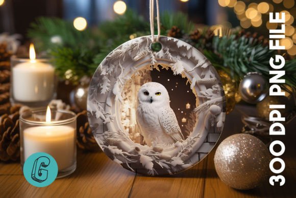 Cute Owl Christmas Ornament PNG 19: A Festive Graphics Gem