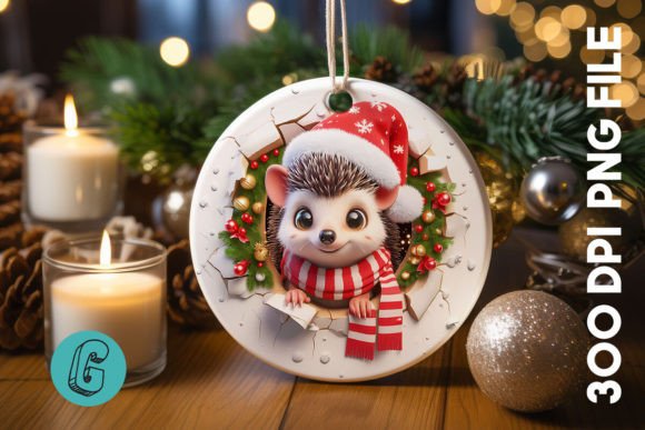 Hedgehog Christmas Ornament Front 12: A Graphics Must-Have