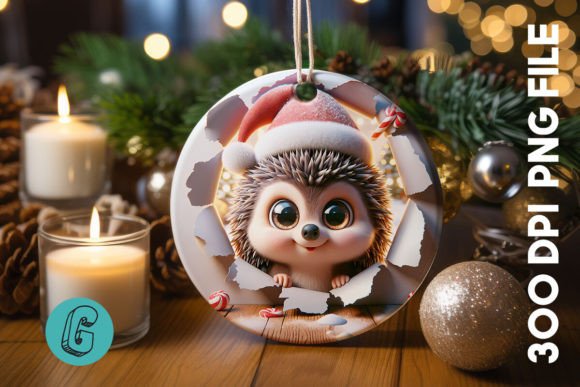 Hedgehog Christmas Ornament Front 20: A Versatile Graphics Asset