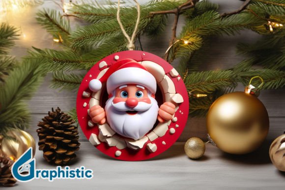 Premium 3D Santa Ornament Graphics for Creative Projects