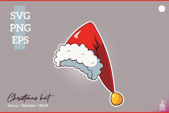 Red Cartoon Christmas Hat for Graphics and Illustrations