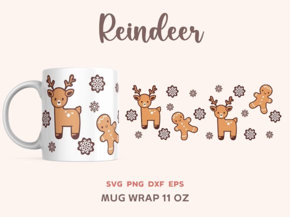 Reindeer Christmas Mug Svg for Festive Branding