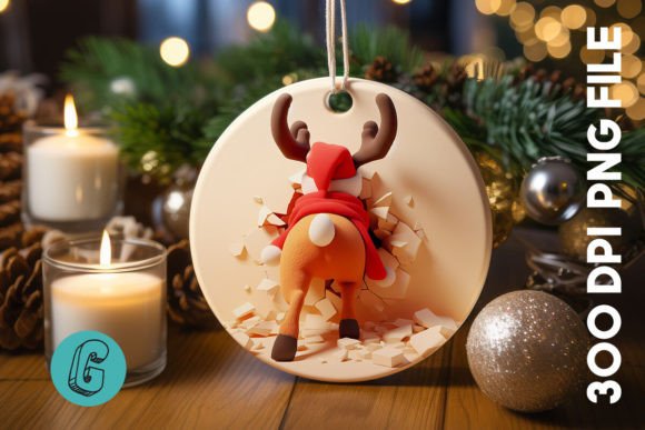 Reindeer Christmas Ornament Graphics for Editorial Content