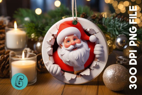 Santa Christmas Ornament Front 80 Graphics for Festive Brands