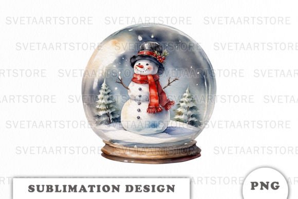 Watercolor Christmas Snow Globe Png: A Festive Graphics Gem